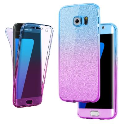 China Colorful/fashionable JESOY factory price of Samsung galaxy a5 2017 case, 360 gradient tpu cell phone case for Samsung a7 2017 for sale