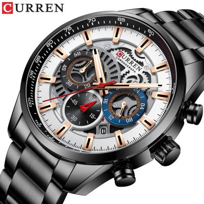 Cina Auto Date Curren 8391 Latest Reloj Quartz Watches For Men 2021 Curren Luminous Steel Waterproof Watch in vendita