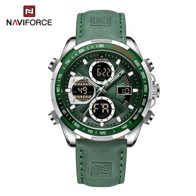 Cina NAVIFORCE 9197L Water Resistant Men Quartz Watch AnalogTop Brand Fashion Watch LCD Sport Luxury Leather Wristwatch in vendita