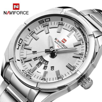 Китай Auto Date Naviforce 9038 Men Quartz Watches Luxury Sports Watches Waterproof Mens Stainless Steel Wristwatches продается