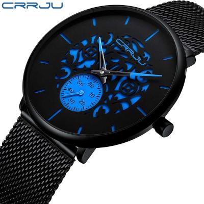 China Automatic Date Crrju 2150B Brand New Used Chronograph Mesh Luxury Crrju Watch Steel Men Quartz Watches zu verkaufen