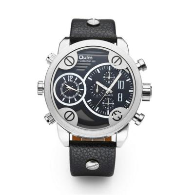 China Oulm 3220 Men's Quartz Lux Sport Watch Big Face Leather Strap Fancy Superior Watch Chronograph Sale Products for sale