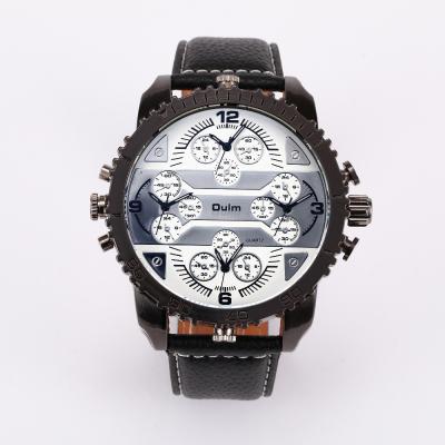 China OULM 3233 Chronograph Leather Strap Men's Wrist Watch for sale