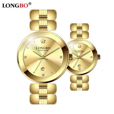 Chine Water Resistant LONGBO 80583 2019 fashion couple watch quartz charm romantic gold stainless steel luxury watch à vendre