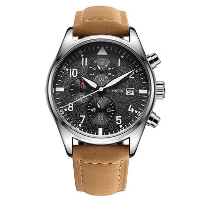 China OCHSTIN GQ043B Automatic Date Wristwatch With Leather Strap Sports Military Watch Shape Custom Logo Men's Watch en venta