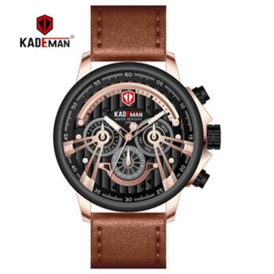 China Date KADEMAN 689 men's quartz men's automatic calendar watch analog three face automatic casual stylish luxury watch for sale