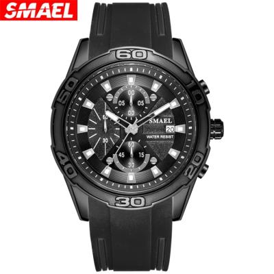 China Automatic Date SMAEL 9086 Wrist Watch Man Fashion Quartz Silicone Water Resistant Military Watches For Boys for sale