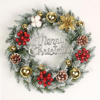 China Hot Selling PVC Christmas Wreath Artificial Decorative Festival Garland Ornament For Family Party for sale