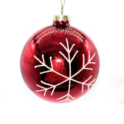 China Promotional Glass Tree Decorative Decoration Wholesale Christmas Ball Glass Ornaments for sale