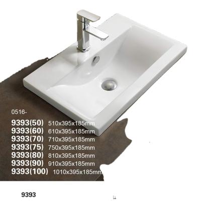 China Manufacturer Sanitary Ware High Gloss 1st Tempreture Firing Times PATE White Ceramic European Bathroom Vanity Sink for sale