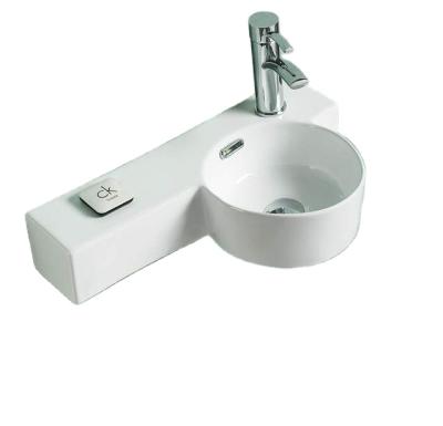 China High Tempreture 1st Times Firing PATE Glossy Basin Factory Bathroom Sink Ceramic Wall Hung Corner Wash Basin for sale