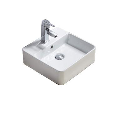 China High Tempreture 1st Times Luster Firing Rectangular Shape Vanity Hand Basin And Other Faucet Mount Bathroom Sink for sale