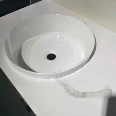 China High Tempreture 1st Times Firing Gloss PATE 549MW Semi Recess Ceramic Marble Lavatory Drop In Bathroom Vanity Semi Matte Black Counter Matte White Sink for sale