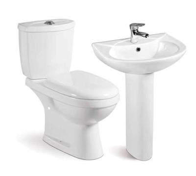 China Double-Flow Double PATE Ware Bathroom WC Floor Mount Lavatory Sanitary Toilet Flushing Gold Two-Piece Sanitary Ware for sale