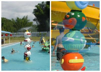 China Cartoon Kids Pool Water Toys Sprayground Water Park Pumping Four Heads Clowm for sale