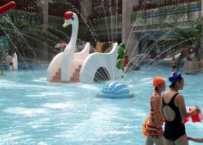 China Mini Cute Fiberglass White Swan Outdoor Water Park Pool Water Slide Custom for sale