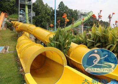 China Attraction Outdoor Water Slides / Kids Water Slide Yellow 12 Meters for sale