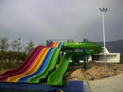 China Mult Lane Rainbow Inground Pool Water Slide With Fall Pool SGS for sale