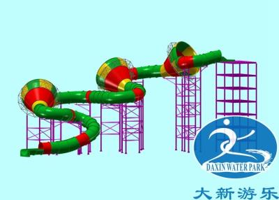 China 68.89 Feet Water Park Slides Tantrum Valley  Slide Fiberglass Material for sale