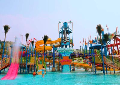 China Large Scale Playground Water Park With Fiberglass Water Slide Safety / Fun for sale