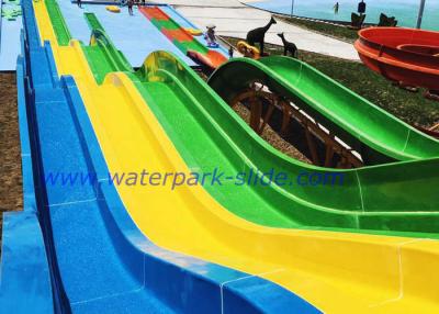 China Theme Park Equipment Fiberglass Rainbow Water Slides For Adults Green Blue Yellow for sale