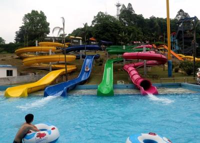 China Custom Huge Fiber Glass Open Spiral Water Slide Theme Park Equipment for sale