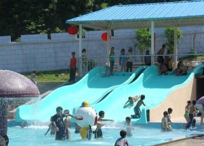 China Lightweight Fiberglass Family Double Water Slide with Two Lane Customized Made for sale