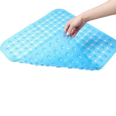 China Sustainable Shower Mat Square Bathroom Mats With Suction Cups And Drain Holes Non Slip And Machine Washable for sale