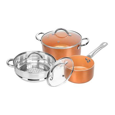 China Sustainable Custom 10 Piece Kichen Cabinets Non Stick Set Cookware Sets Nonstick for sale