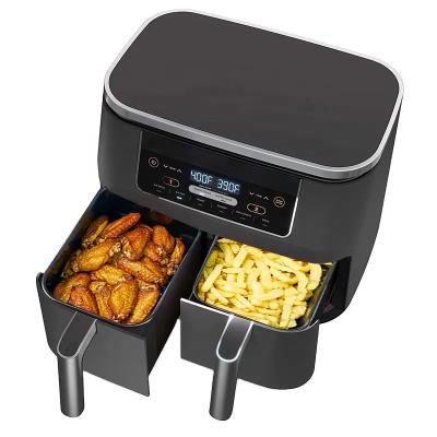 China Easy Operate Wholesale 3 in 1 Electric Deep Fryer Oven Smart Air Fryers With Touch Screen Double Air Fryer With 2 Independent Baskets for sale