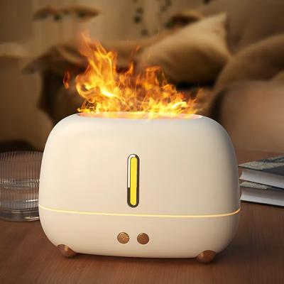 China Portable Mini Size Night Light Portable Colorful Cool Mist Usb Led Essential Oil Aroma Humidifier Flame Fire Room Diffuser mini h2o air HU for sale