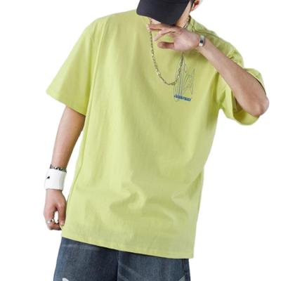 China Anti-pilling 2022 summer hip hop men's o neck printed logo by casual short sleeve plus size men's T-shirt for sale