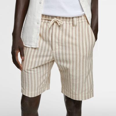 China Custom loose vertical striped men's summer shorts fashional casual men's shorts viable plus size canvas men's shorts for sale