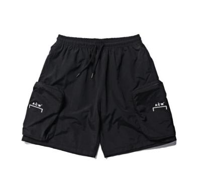 China Summer Custom LOGO Wholesale Man Shorts Black Anti-wrinkle Print LOGO Custom Shorts Men 100% Polyester Shorts Men for sale