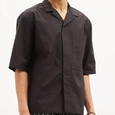 China Custom Manufacturer Logo OEM Men Shirt Breathable With Chest Pockets Short Sleeve Work Shirts Cotton Poplin Service Shorts Sleeved Shirt for sale