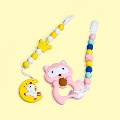 China safes and non-toxic 100%food grade silicone Teether Legenday Bpa 100% Food Grade Baby Teether Chains Teethers Silicone Toys for sale