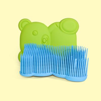 China Legenday Silicone Bath Brush Baby Shower Massager Silicone Baby Bath Brush Baby Soft Silicone Shampoo Hair Brush for sale