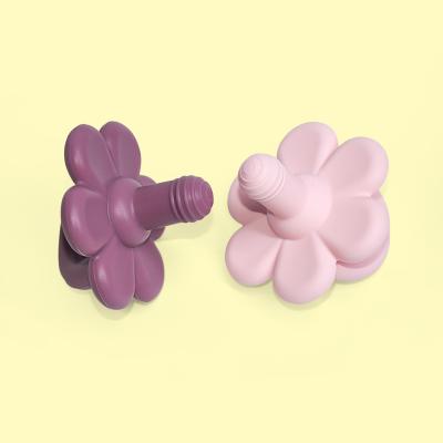 China Wholesale Cute Nipple Free Cute Infant Pacifier Bpa Legenday Silicone Baby Food Flower Pacifier for sale