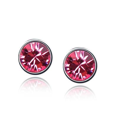 China Popular Fashion CLASSIC Sterling Silver Woman Fashion Full Crystal Stud Earrings from Amazon for sale