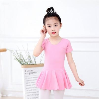 China Women's Performance Costume Children's Dance Costume Short Sleeve Cotton Ballet Dress Dancer Pantyhose Dress Sets for sale