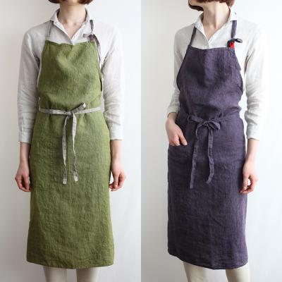 China Drink/Food Adjustable With Pockets Kitchen Apron Men's And Women's Bib Canvas Cloth Apron for sale