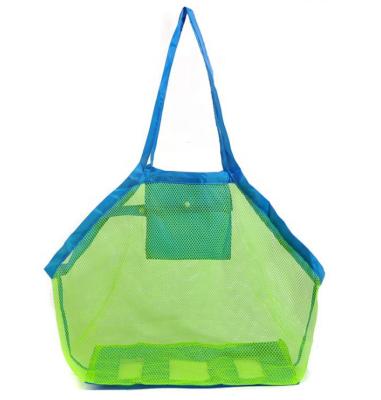 China Sand Mesh Beach Bag Mesh Tote Bag Clothes Toys Carry Away Sand Away Beach Bag Baby Toy Collection Bag for sale