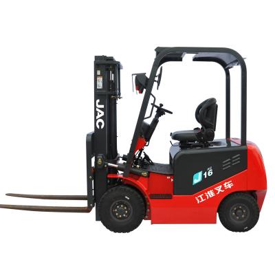 China JAC Hotels Portable 1.6Ton 2Ton 2.5 Ton Battery Forklift Seated CPD16 China Four Wheel Mini Electric Forklift for sale