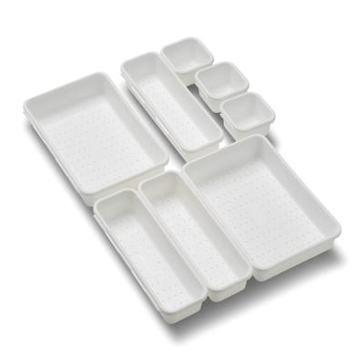 China Storage Value 8 Piece Bin Bin Pack Cutlery Tray Uw-08.019 Universal Customizable Locking Storage Plastic - White for sale