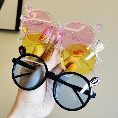 China 2021 New Korean fashion children's sun glasses cute sunscreen sunscreen rabbit baby boy and girl decorative sun glasses for sale