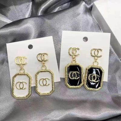 China Trendy luxury letter earrings long geometric square earring fashion jewelry brand for sale