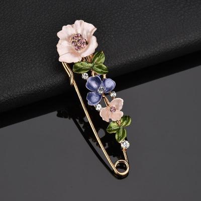 China Elegant Cute/Romantic Vintage Rhinestone Flower Colorful Brooches For Lapel Pin Cardigan Dress Shirt Women Factory Brooch Enamel Accessories for sale