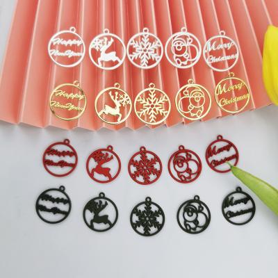 China Other Christmas DIY series handmade accessories combine frosted spray paint elks snowflake earrings charms jewelry for sale