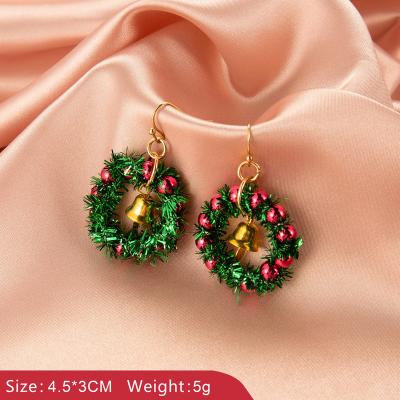 China Other Christmas Multiple Red Green Snowman Bells Drop Earrings For Women Girl Elk Tree Snowflake Metal Dangle Earrings Party Jewelry for sale