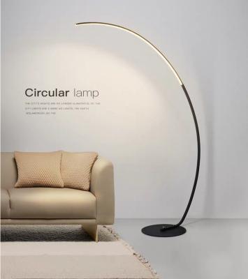 China European post-modern luxury remote control bedroom living room hotel dining room circle light circle light long floor lamp for sale